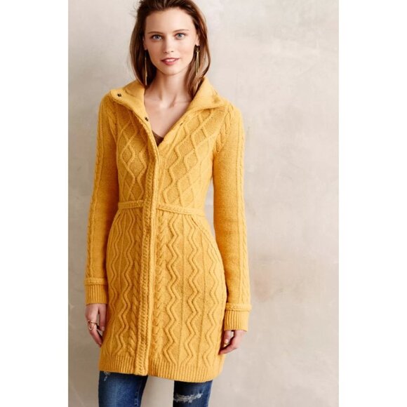 Anthropologie Sparrow Strathmore Wool Sweater Knit Cardigan Jacket long Sleeve S - Picture 2 of 12